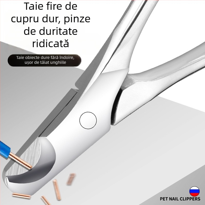 Clește pentru unghii de animale din oțel integral – design integrat, deschidere mare, duritate înaltă pentru câini și pisici
