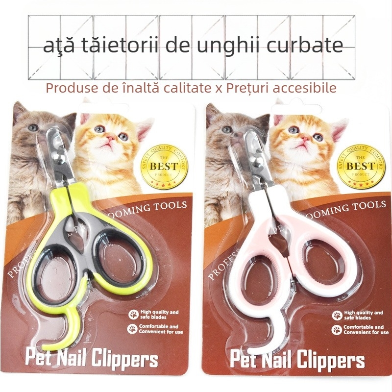 Clește de unghii pentru pisici, cu cap curbat și mâner curbat, vârf din oțel inoxidabil (Brand: Niu Bao; Clasă de produs: Clește de unghii; Material: Oțel inoxidabil; Pachet: 50 buc)