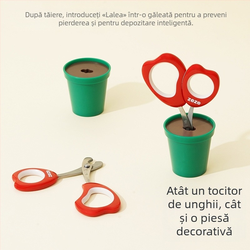 Zeze Clește pentru unghii de animale de companie pentru pisici și câini – lamă din oțel inoxidabil 30Cr13, corp din ABS, mâner din cauciuc termoplastic