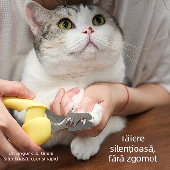 Clește de unghii pentru pisici cu gaură circulară, ușor de folosit pentru începători