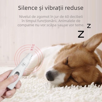 Grinder electric pentru unghii de câine și pisică, reîncărcabil, potrivit pentru începători