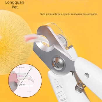 Șlefuitor electric pentru unghii de animale de companie – 2 în 1 cu LED pentru pisici, șlefuire și tăiere