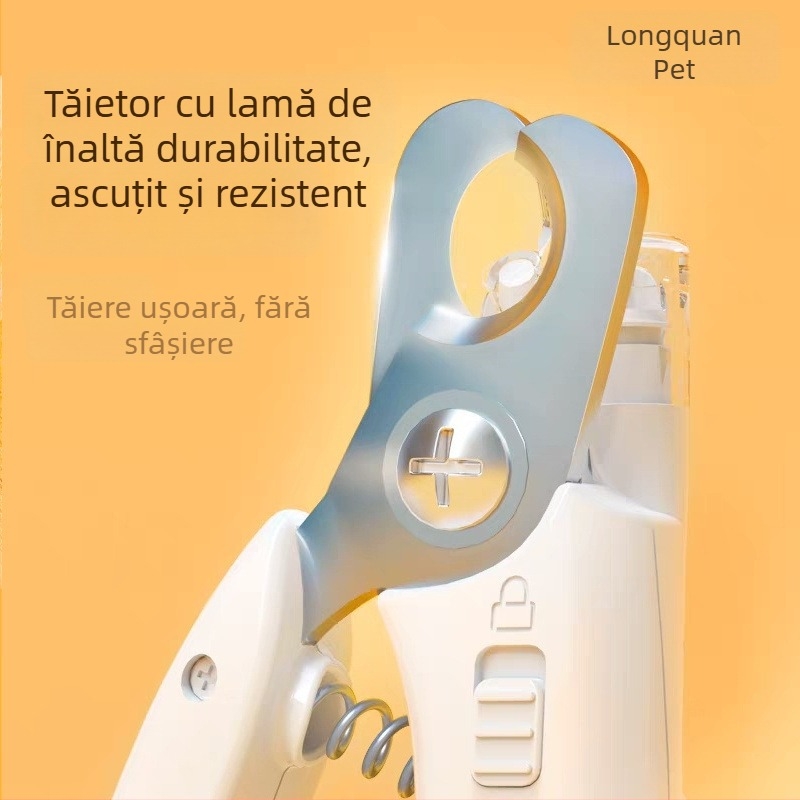 Șlefuitor electric pentru unghii de animale de companie – 2 în 1 cu LED pentru pisici, șlefuire și tăiere