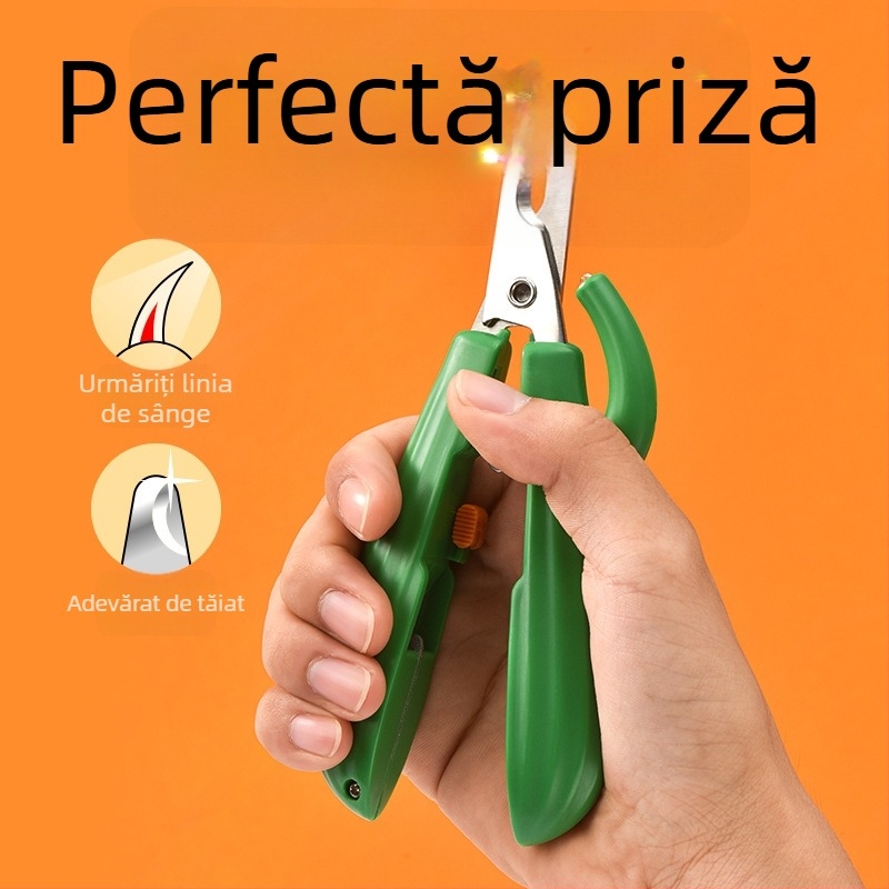 PAKEWAY Clește de unghii pentru animale de companie cu LED pentru câini