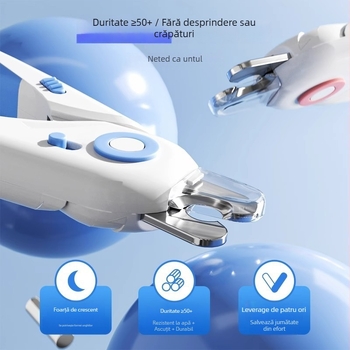 Peijie Pets Clește de unghii pentru pisici cu LED, oțel inoxidabil, utilizare manuală