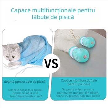 Protecție pentru capul pisicii pentru baie, tăierea unghiilor și injecții – anti-zgâriere, anti- mușcare, anti-lipire • cutie cu 210 bucăți • pentru pisici
