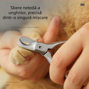 Clips pentru unghii animale de companie – oțel inox, deschidere mare, siguranță anti-hemoragie, 63,2 g, ambalaj de bază