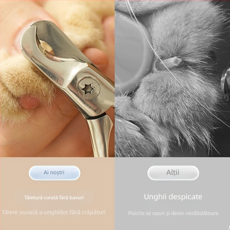 Clips pentru unghii animale de companie – oțel inox, deschidere mare, siguranță anti-hemoragie, 63,2 g, ambalaj de bază