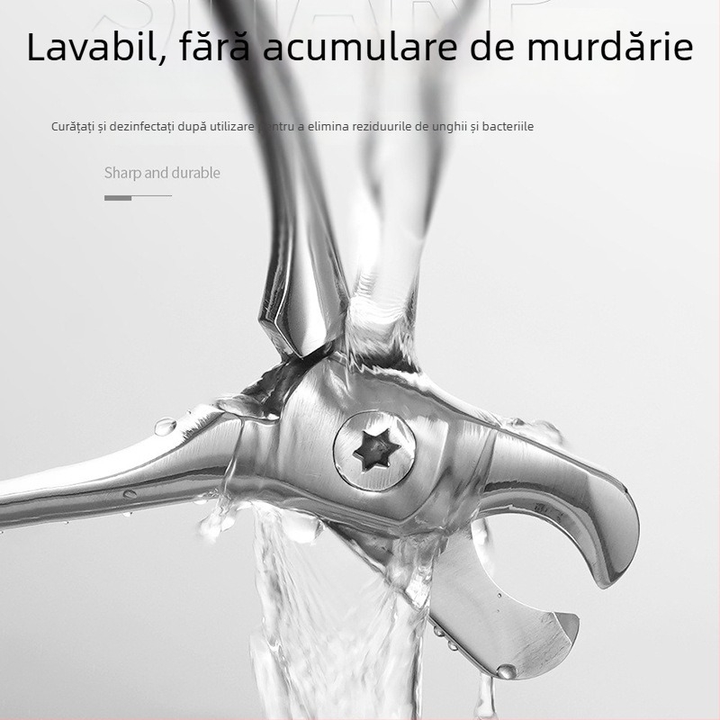 Clips pentru unghii animale de companie – oțel inox, deschidere mare, siguranță anti-hemoragie, 63,2 g, ambalaj de bază