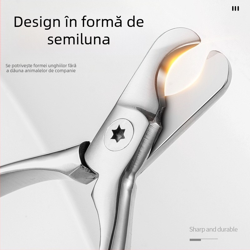 Clips pentru unghii animale de companie – oțel inox, deschidere mare, siguranță anti-hemoragie, 63,2 g, ambalaj de bază