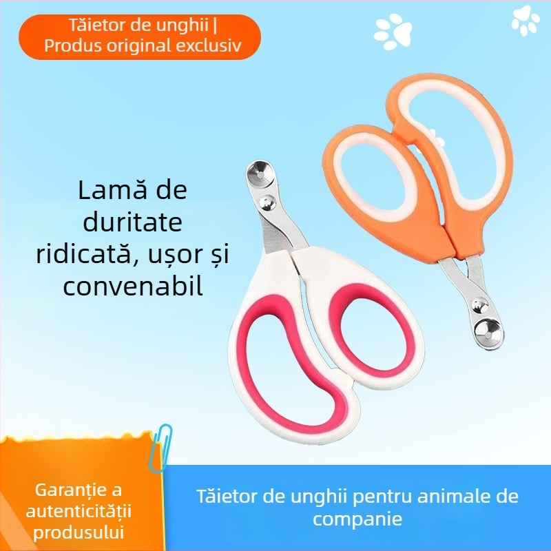 Clește de unghii pentru animale, pentru pisici și câini, destinat începătorilor, sigur pentru pisicuțe și cățeluși, cu protecție împotriva tăierii lângă vene