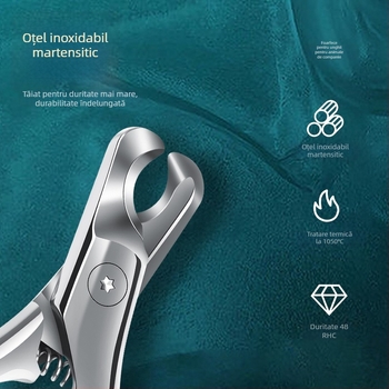 Clește pentru unghii de animale și pilă de unghii, oțel inoxidabil, pentru pisici și câini