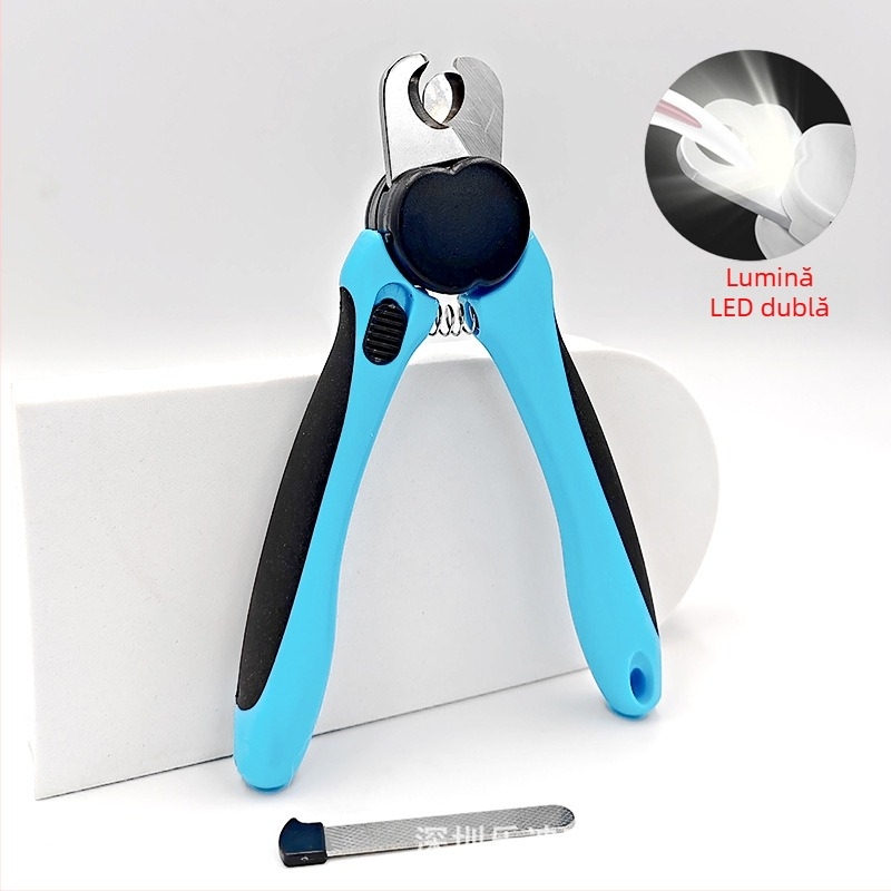 Clește de unghii pentru animale cu lumină LED pentru pisici și câini