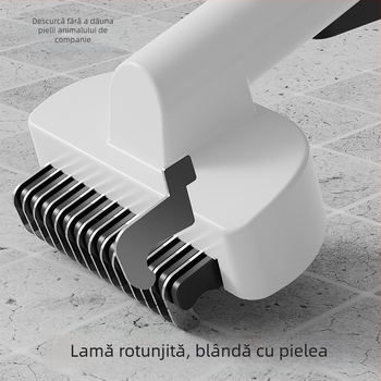 Pieptene de îngrijire pentru pisici, cu mâner lung, pentru despărțirea ușoară a nodurilor și îndepărtarea părului cu un singur clic