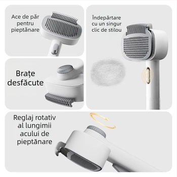 Pieptene pentru animale de companie — Două funcții: desfacerea nodurilor și îndepărtarea părului, pentru pisici Rag Doll și câini