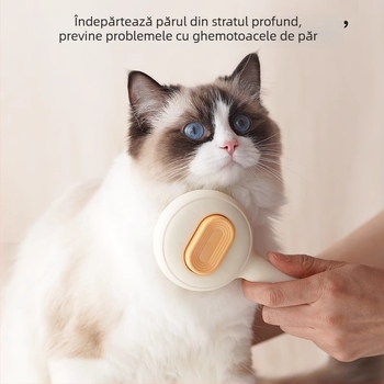 Pieptene cu dinți pentru animale de companie, auto-curățare – pentru câini și pisici