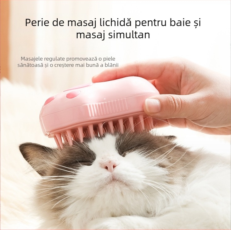 Perie de pulverizare pentru animale de companie, curățare cu atingere unică și îndepărtarea părului pentru pisici și câini