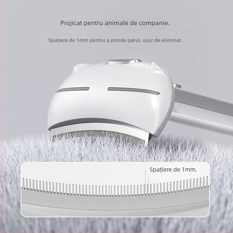 POPO Pieptene pentru pisici Deshedding — Îndepărtarea părului liber, Descurcare noduri, ABS