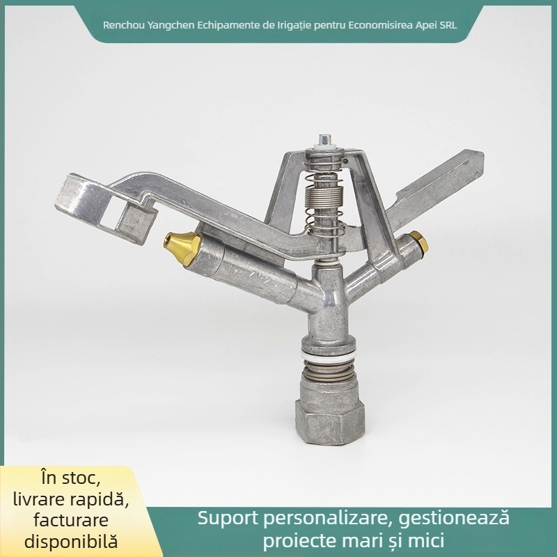 Duza de pulverizare din aliaj de aluminiu, rotire automată pentru irigarea grădinii