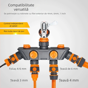 Yimay supapă ABS de distribuție a conductelor – 1 intrare, 4 ieșiri, pentru grădină