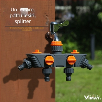 Yimay supapă ABS de distribuție a conductelor – 1 intrare, 4 ieșiri, pentru grădină