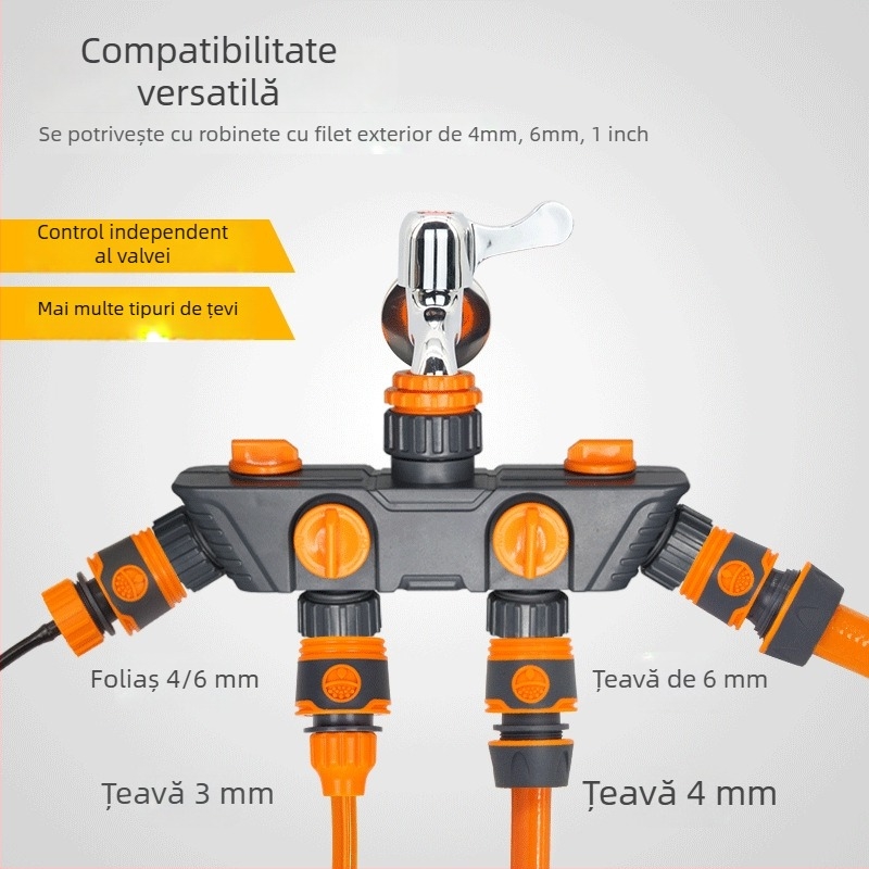 Yimay supapă ABS de distribuție a conductelor – 1 intrare, 4 ieșiri, pentru grădină
