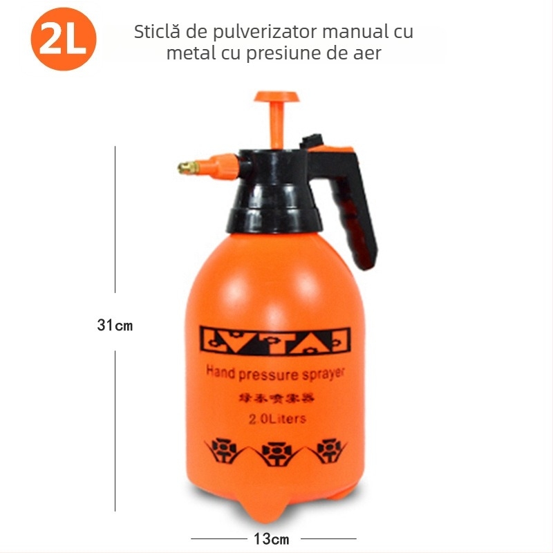Recipient de udare din plastic, pulverizator cu aer, 2 L, destinat producției agricole și spațiilor verzi