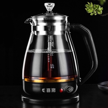 Ceainic automat de preparare ceai cu corp din sticlă borosilicată, interior din oțel inoxidabil, 220V, 500–1000W, capacitate până la 1 L