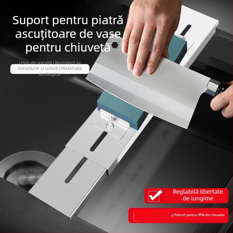 Raft pentru piatră de ascuțit pentru chiuvetă – oțel inoxidabil, anti-alunecare, montaj fără găuri, design minimalist modern, Cherry blossoms, cod mdj001