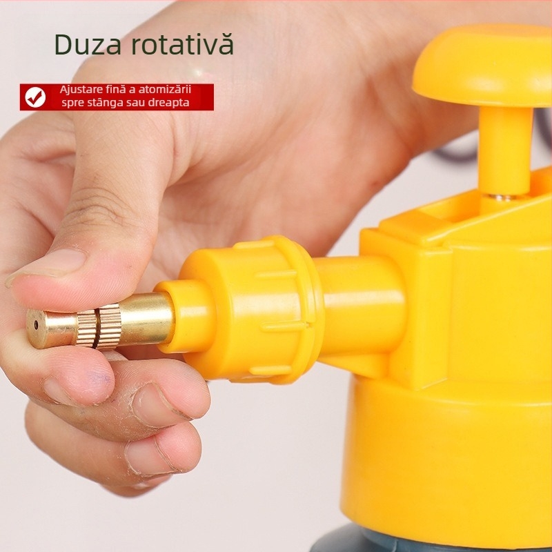 Sticluță de udare / pulverizator din plastic, control debit prin apăsare manuală, duză rotativă, Maple Leaf