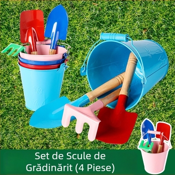 Set de trei piese de unelte de grădinărit pentru copii, din oțel inoxidabil, Meow Ear, pentru joacă în aer liber