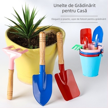 Set de trei piese de unelte de grădinărit pentru copii, din oțel inoxidabil, Meow Ear, pentru joacă în aer liber