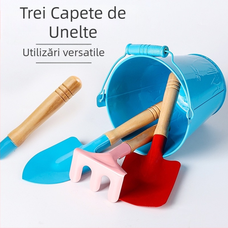 Set de trei piese de unelte de grădinărit pentru copii, din oțel inoxidabil, Meow Ear, pentru joacă în aer liber