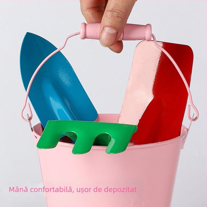 Set de trei piese de unelte de grădinărit pentru copii, din oțel inoxidabil, Meow Ear, pentru joacă în aer liber