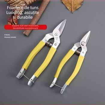 Luoding foarfă de fructe pentru tăierea ramurilor, cu lame din oțel inoxidabil, mâner antiderapant, pentru cules fructe și tăierea ramurilor