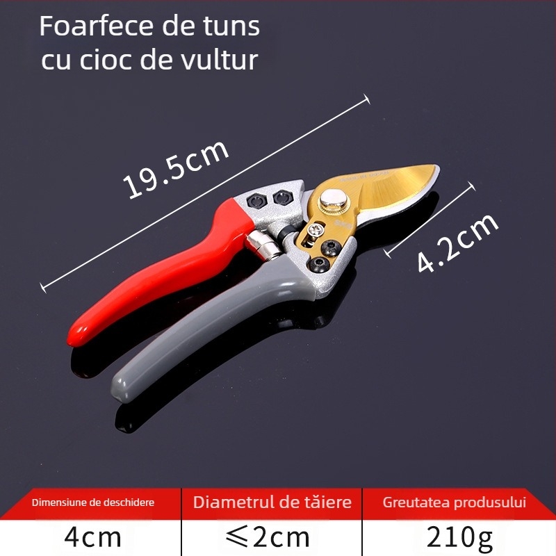 Foarfece de tăiat Eagle-Beak pentru pomi fructiferi, lamă îngroșată, tăierea ramurilor și a florilor