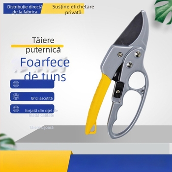 Foarfă de tăiat ramuri cu protecţie pentru mână şi mâner drept, cap de peşte, design secționat, Model 31, unelte de grădină multifuncționale pentru fructe și pomi