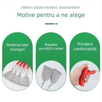 Lopată din oțel inoxidabil pentru exterior, pentru săpat legume sălbatice, usturoi sălbatic, plantarea florilor și plivire