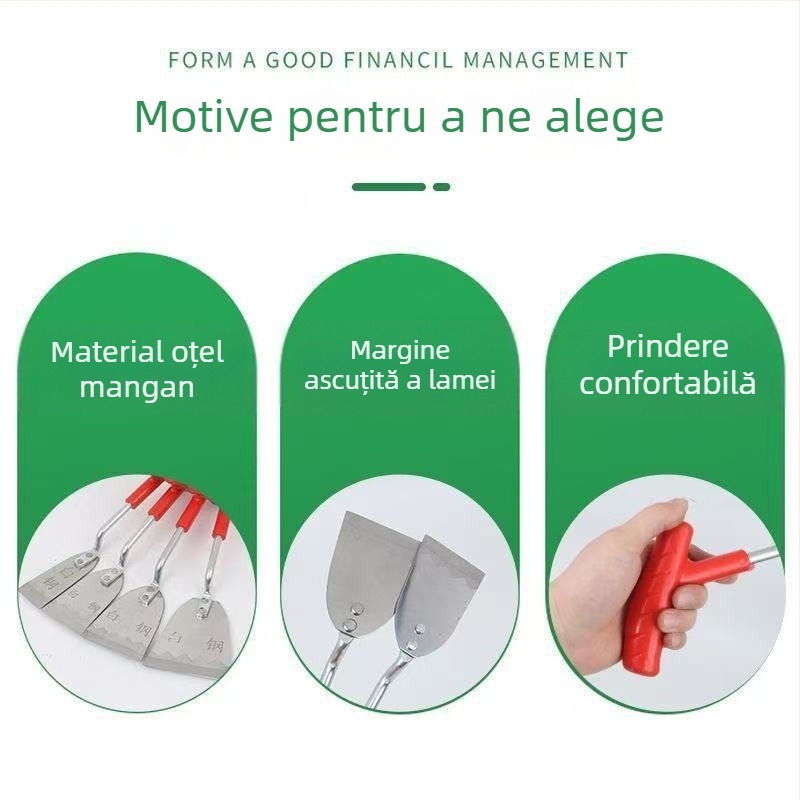 Lopată din oțel inoxidabil pentru exterior, pentru săpat legume sălbatice, usturoi sălbatic, plantarea florilor și plivire