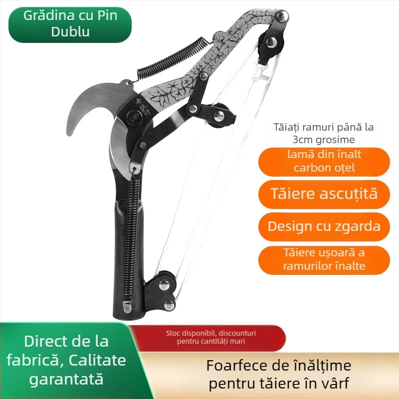 Foarfece Old man pentru crengi înalte, cu sistem cu trei role, lamă 50 mm, greutate 540 g