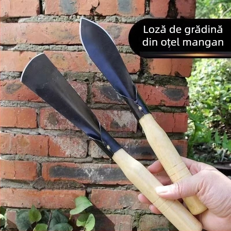 Lopată de grădină din oțel mangan pentru plantarea florilor și săpatul solului, unelte de grădinărit