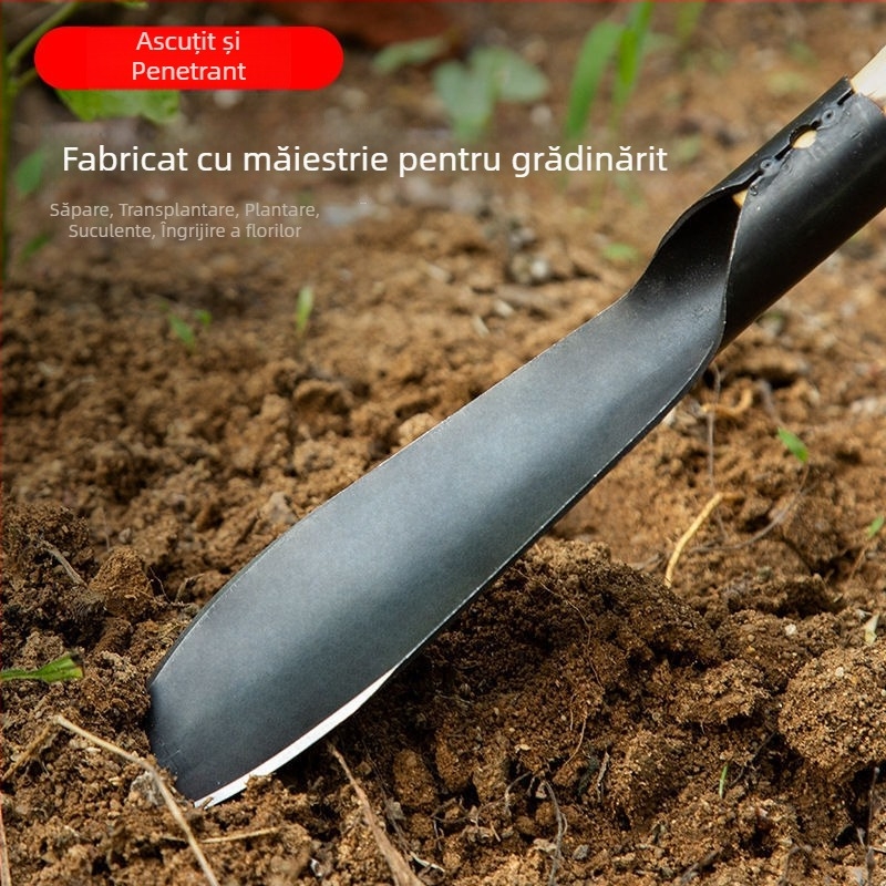Lopată de grădină din oțel mangan pentru plantarea florilor și săpatul solului, unelte de grădinărit