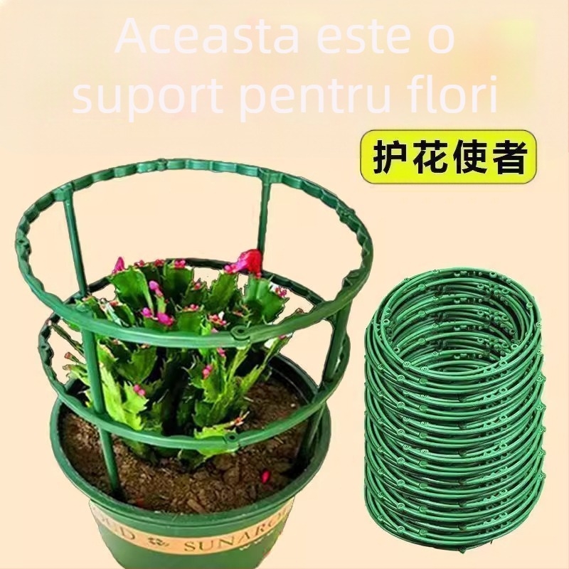Suport interior pentru orhidee, tip universal pentru orhideele Cymbidium, suport de protecție a frunzei de lotus, set de grădină din trei piese