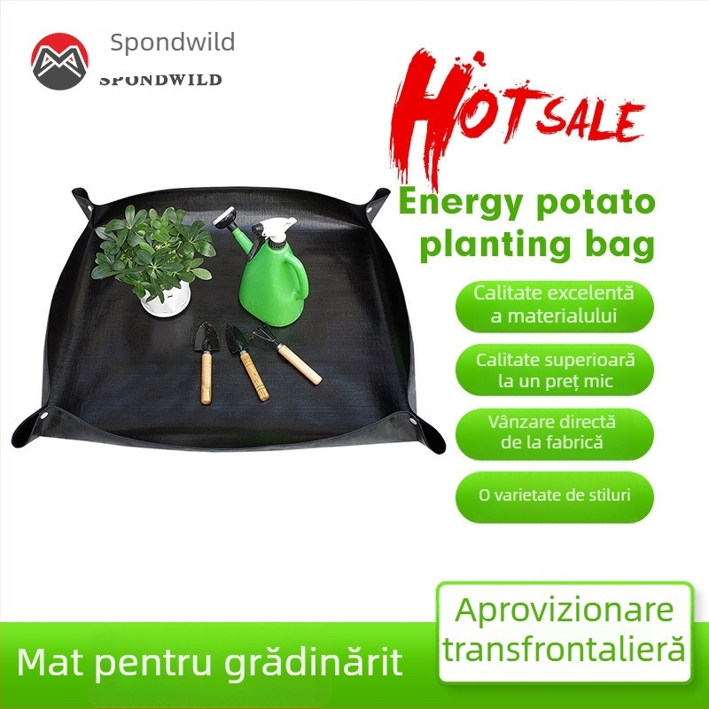 Covoraș de plantare pentru grădină - Covoraș impermeabil, îngroșat, pentru transplantare și amestecarea solului - Material: acoperire PE; Brand: Sai Sheng; Utilizări: grădinărit, transplantare, amestecarea solului