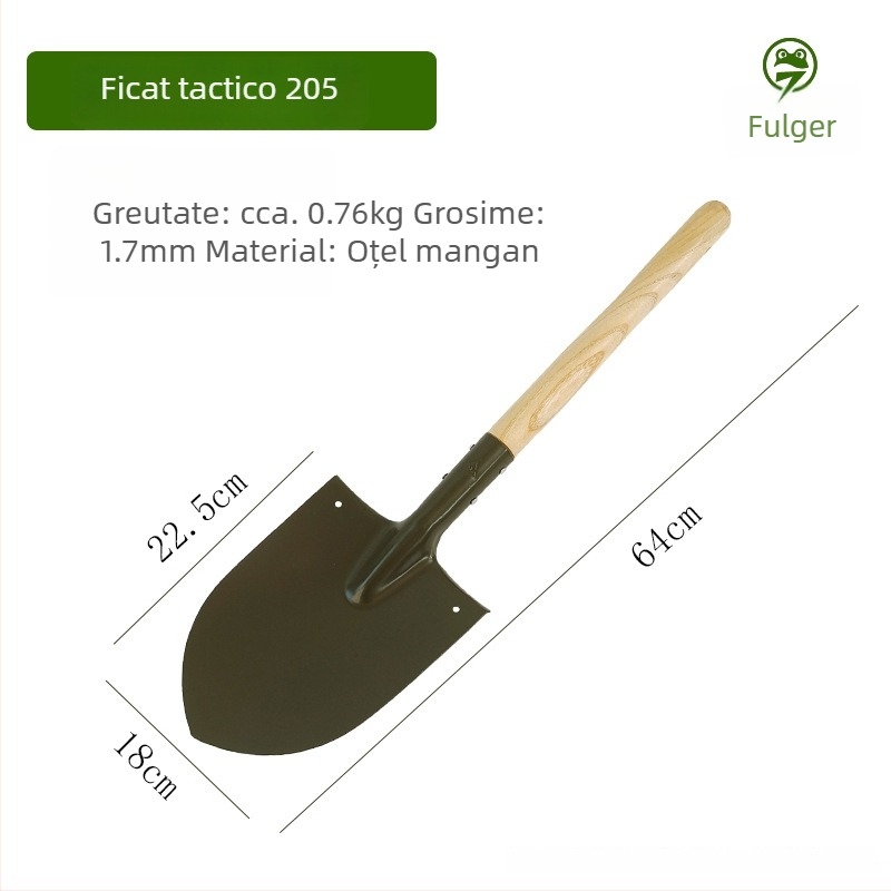 Lopată din oțel mangan, lopată de exterior multi-funcțională pentru plantarea florilor și a legumelor, instrument de grădinărit, marca Lightning Frog