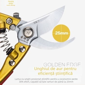 Foarfecă de tăiat fructe pentru pomi, design ergonomic ce economisește efortul, foarfecă de grădină Master Huang din oțel SK5