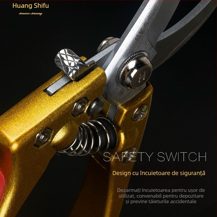Foarfecă de tăiat fructe pentru pomi, design ergonomic ce economisește efortul, foarfecă de grădină Master Huang din oțel SK5