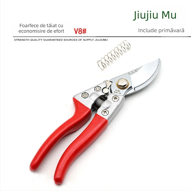 V8 Foarfece de grădină cu oțel SK-5 de înaltă rezistență, lamă de 55 mm, diametru de tăiere 22 mm