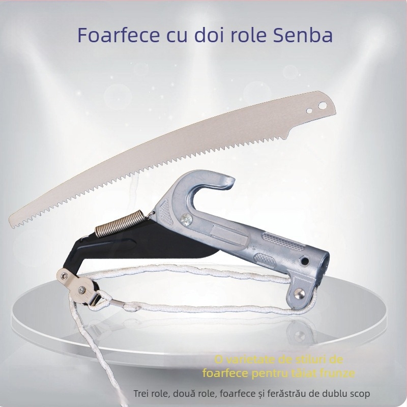 Senba 2-în-1 foarfecă pentru crengi înalte, cu design cu trei role, lamă de 65 mm, greutate 810 g