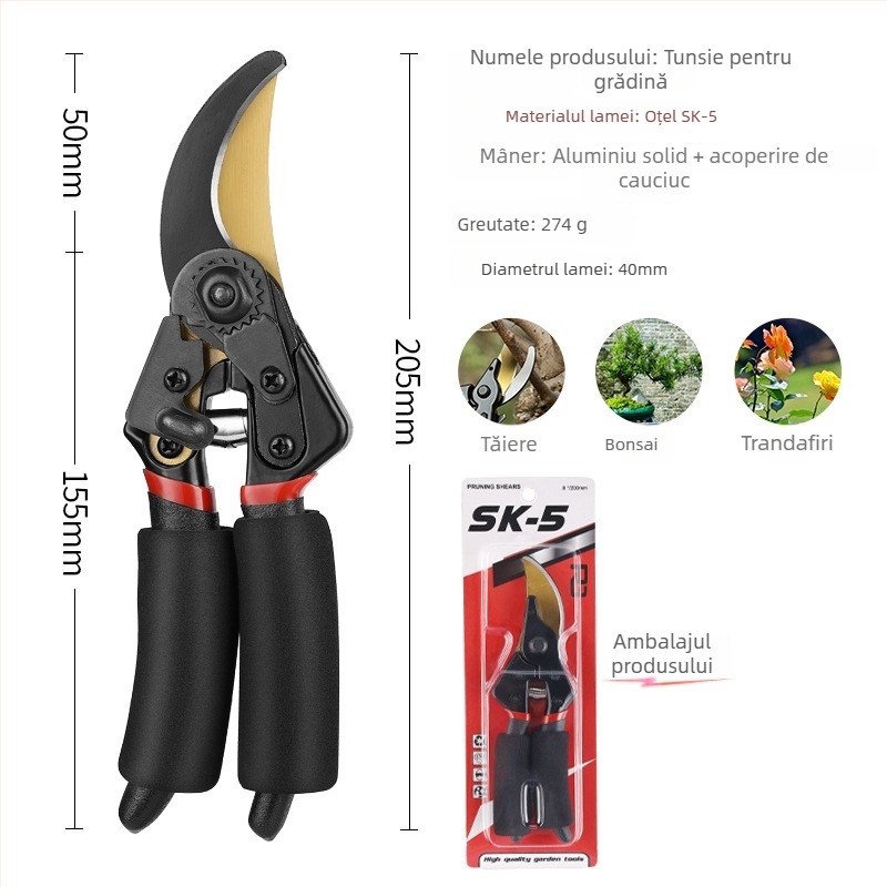 Foarfă de tăiat SK5 pentru pomi fructiferi | tăierea ramurilor | Pinheng